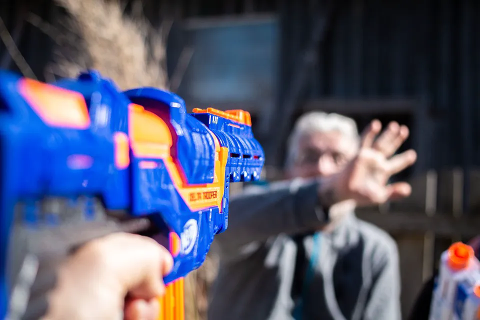 Shooting game is popular among boys