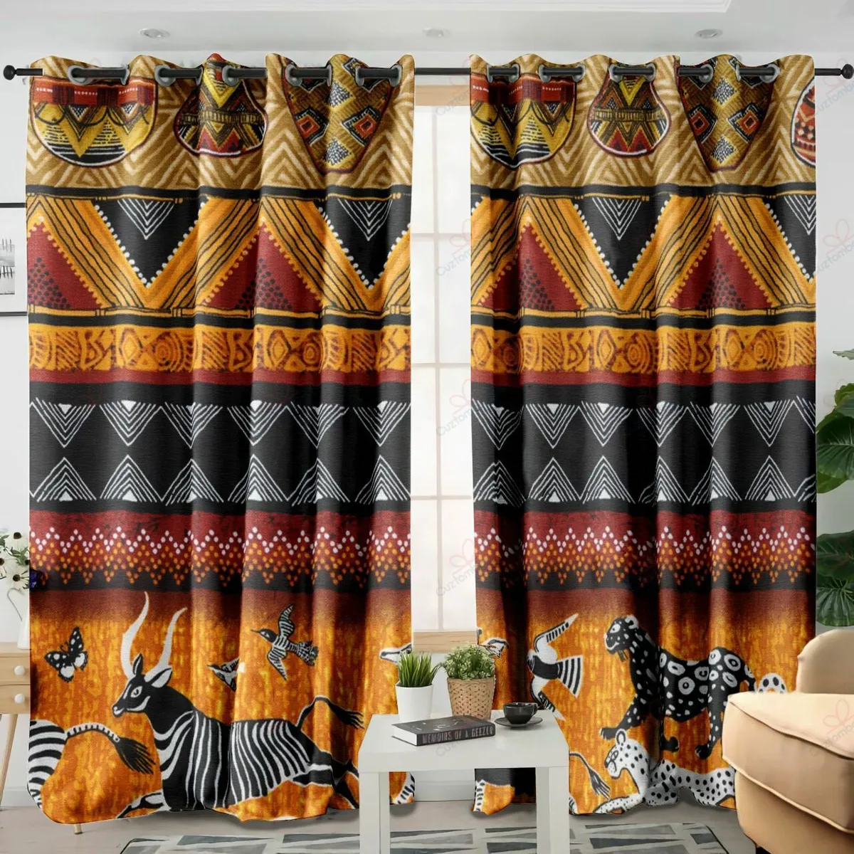 African Animals Pattern Blackout Thermal Grommet 