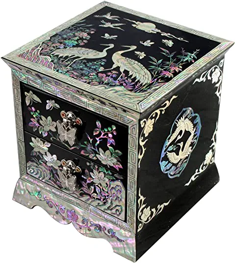 Asian Lacquer Jewelry Box 