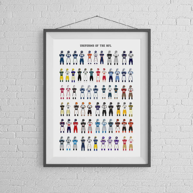 History Of The Football Uniforms Wall Art