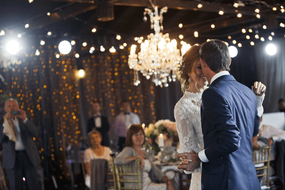 The first dance at the wedding