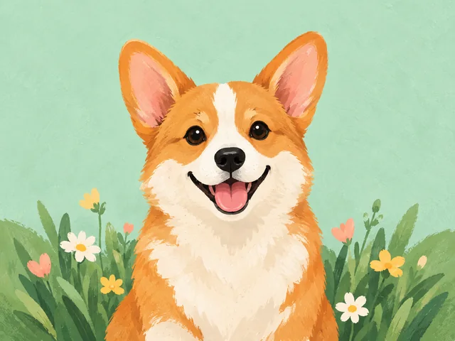 Smiling corgi illustration