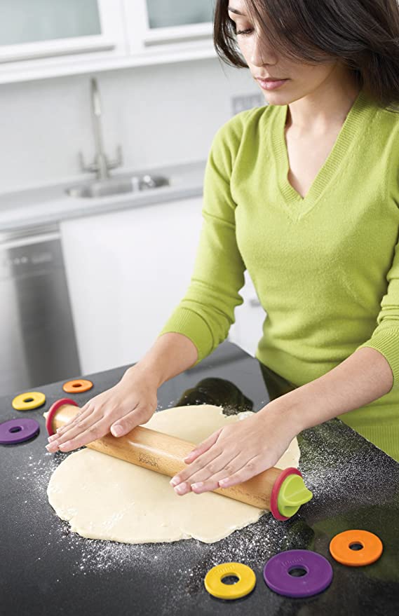 Joseph Joseph Adjustable Rolling Pin with Removable Rings