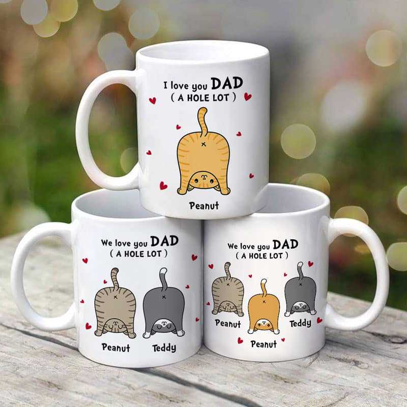 Personalized Cat Dad Mug - Best for cat lovers 
