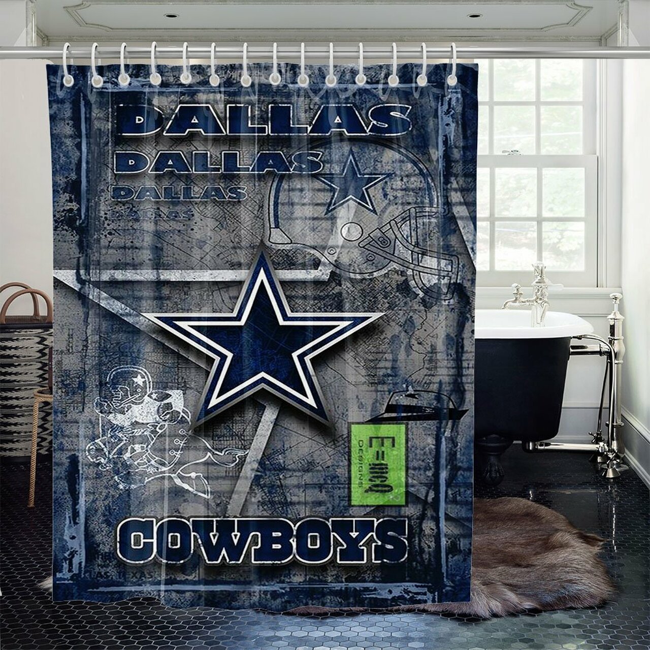 Cowboys Wallpaper Shower Curtains
