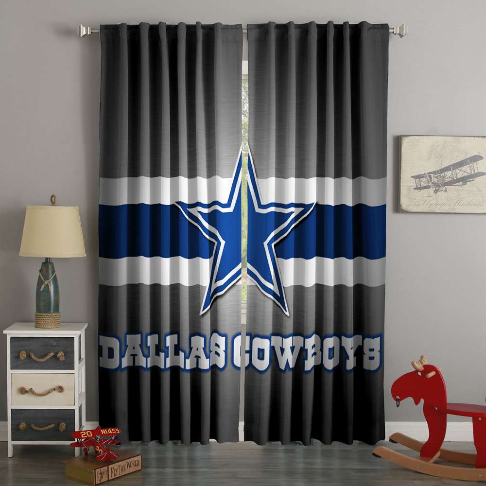3D Printed Dallas Dallas cowboys Style Custom Room Curtains