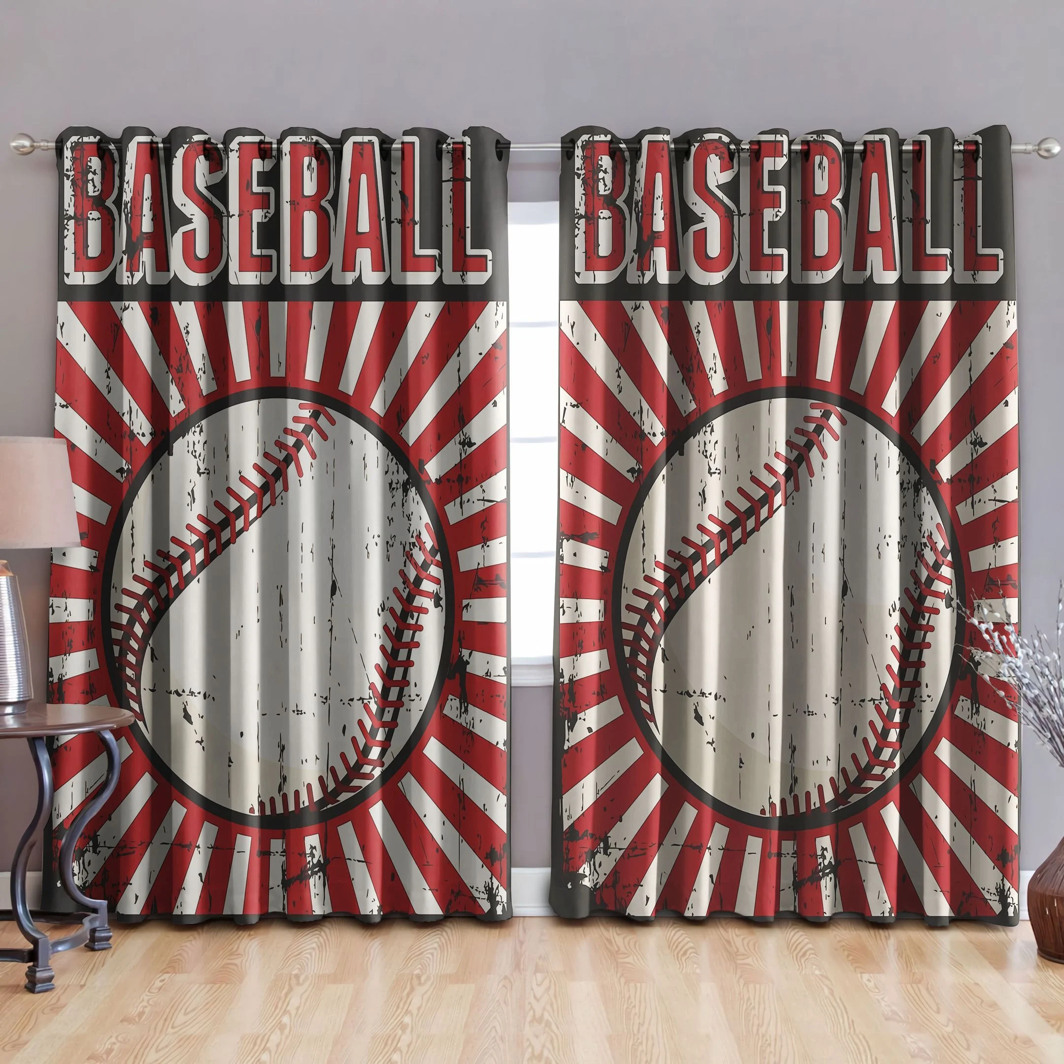 Baseball Blackout Thermal Grommet Window - Best for Basketball Enthusiasts
