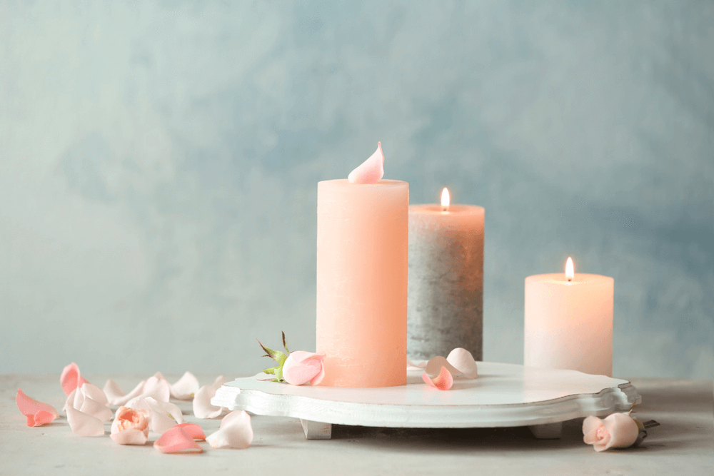 Rose-scented candles