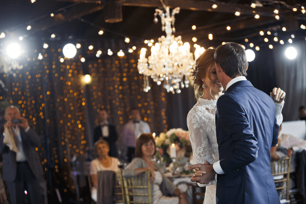 The first dance at the wedding