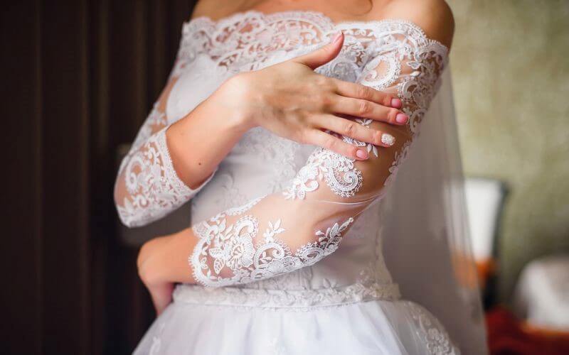White lace dress wedding