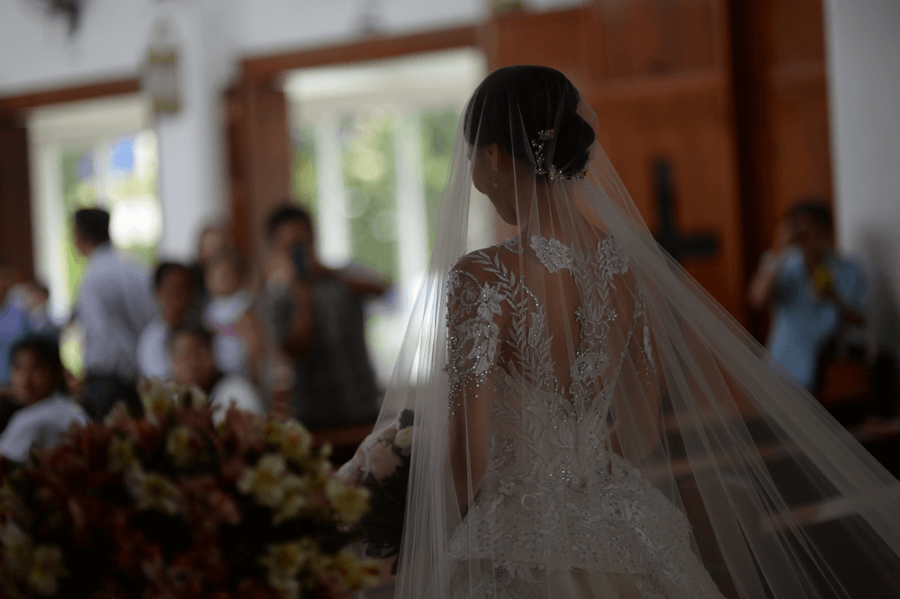 the bride enters the ceremony